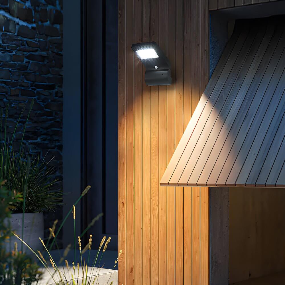 Modern Black Solar LED Outdoor Wall Light