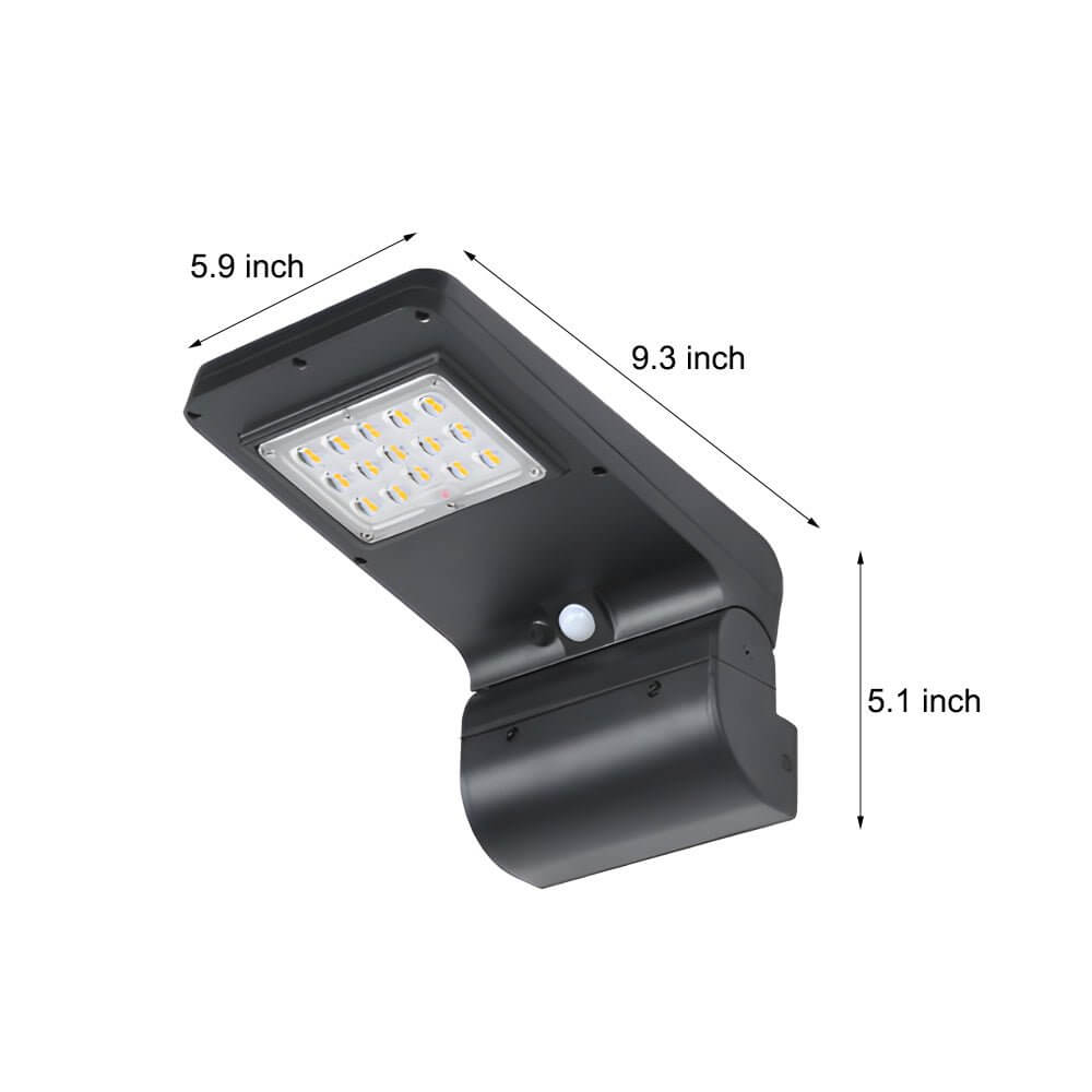 Modern Black Solar LED Outdoor Wall Light