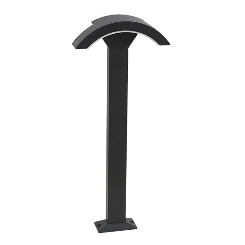 Fan-Shaped LED Lawn Pole Lamp with Motion Sensor Aluminum Black