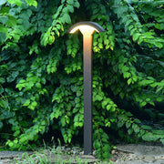 Fan-Shaped LED Lawn Pole Lamp with Motion Sensor Aluminum Black