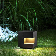Square LED Aluminum Outdoor Landscape Light - Black