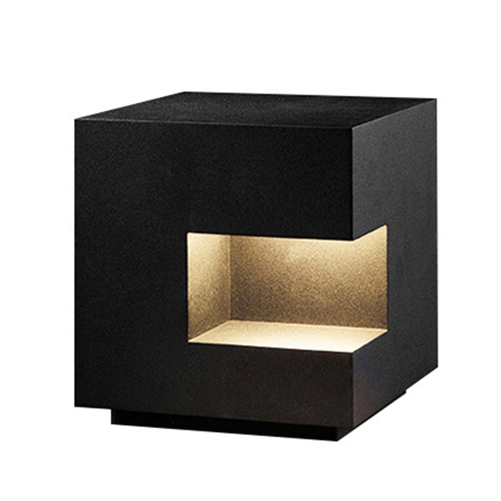 Square LED Aluminum Outdoor Landscape Light - Black