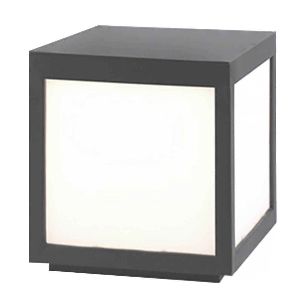 Modern Square Outdoor Post Light - Black Stainless Steel LED