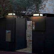Modern Square Outdoor Post Light - Black Stainless Steel LED