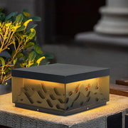 Mountain Scenery Outdoor Post Light – Steel & Acrylic LED Lamp