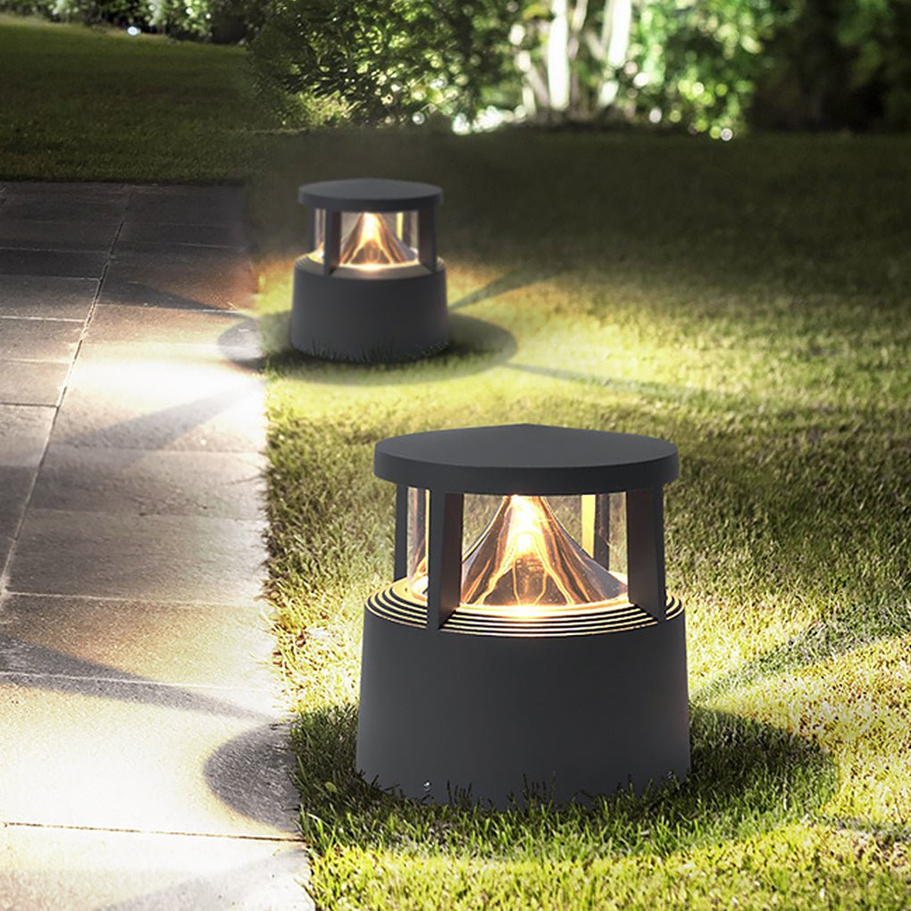 LED Outdoor Post Light - Aluminum & PC - Sand Gray Finish