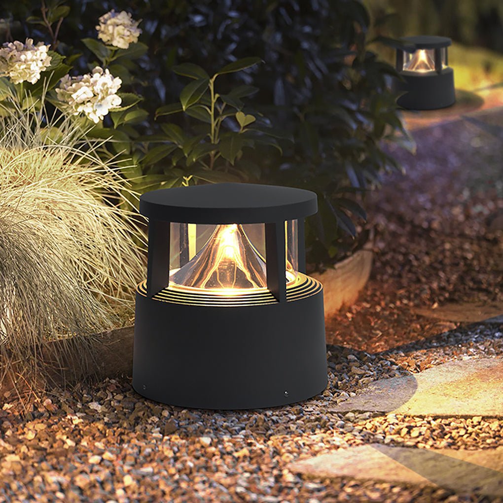 LED Outdoor Post Light - Aluminum & PC - Sand Gray Finish