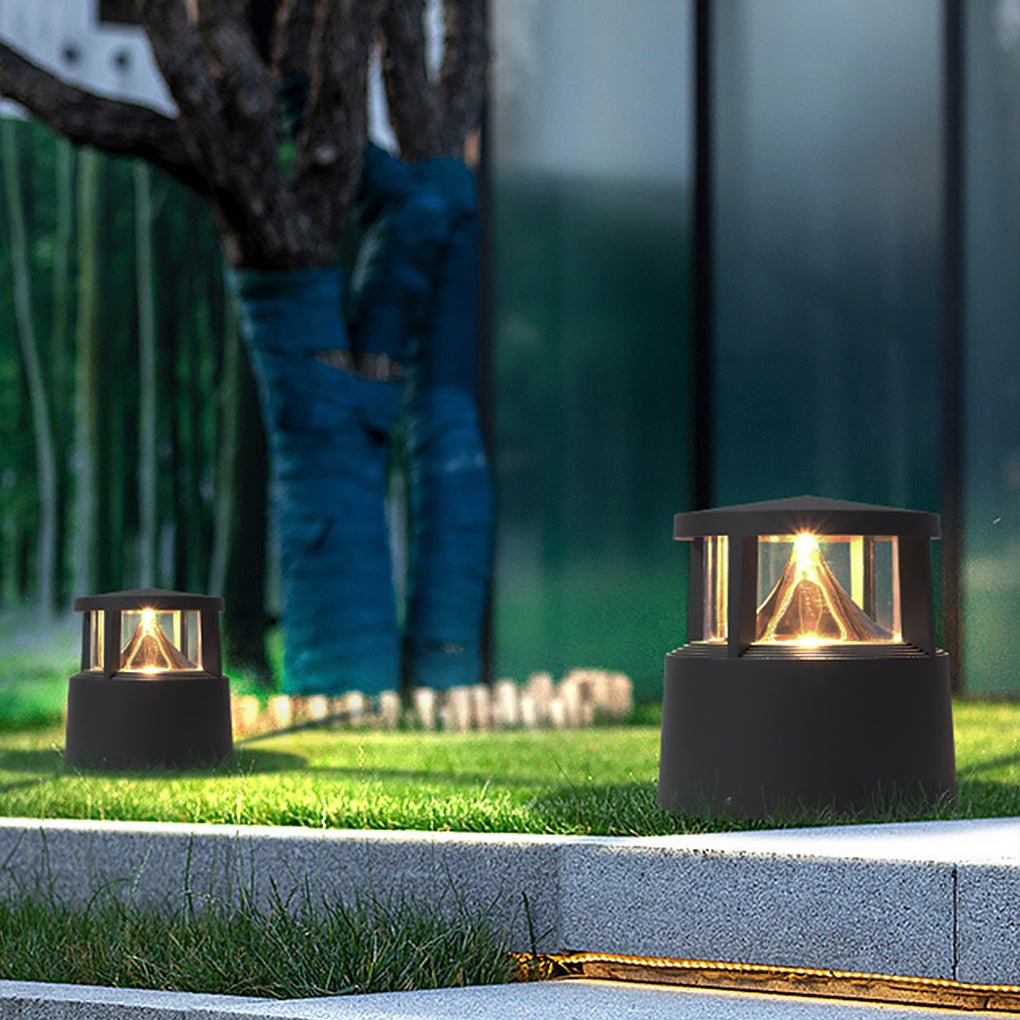 LED Outdoor Post Light - Aluminum & PC - Sand Gray Finish