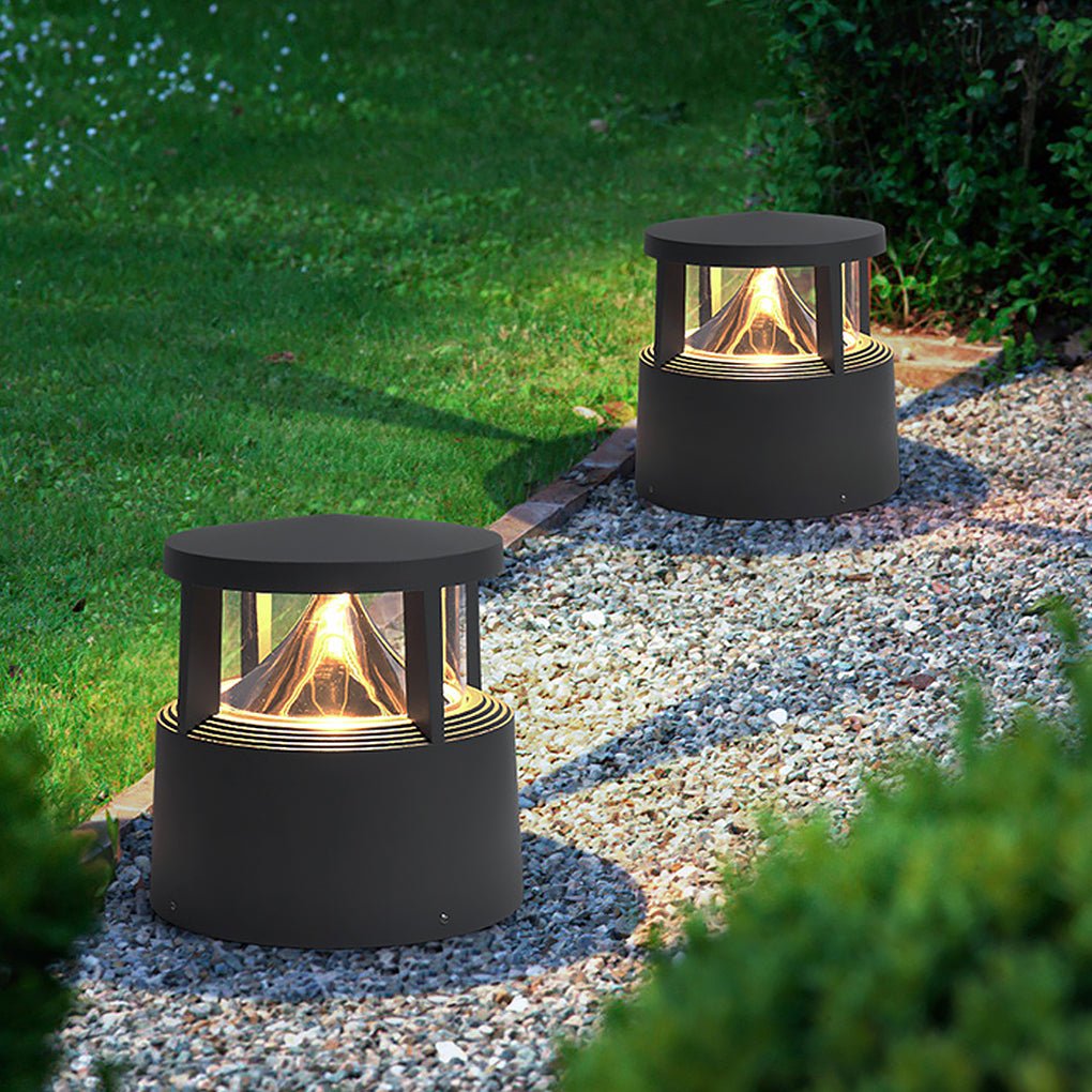 LED Outdoor Post Light - Aluminum & PC - Sand Gray Finish