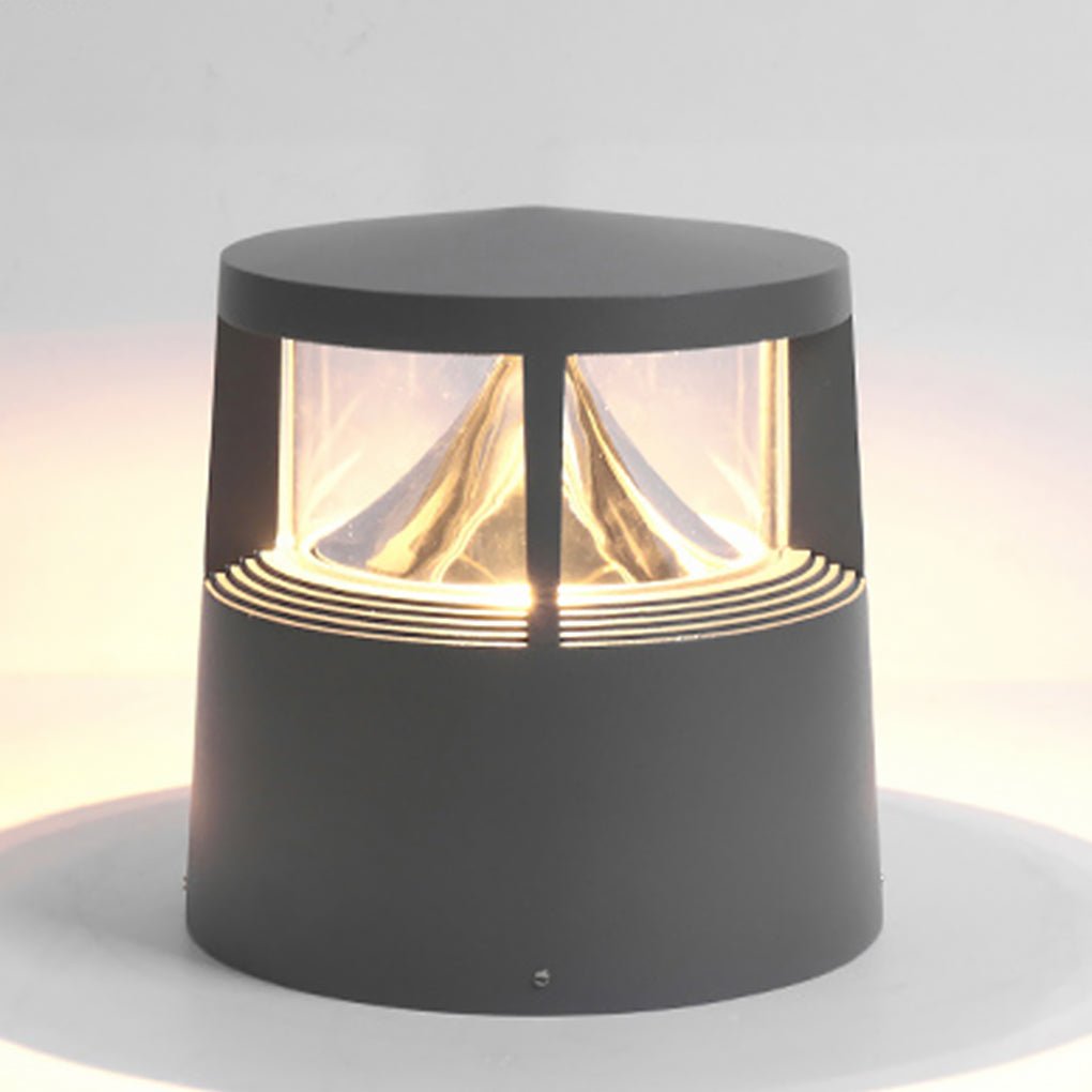 LED Outdoor Post Light - Aluminum & PC - Sand Gray Finish