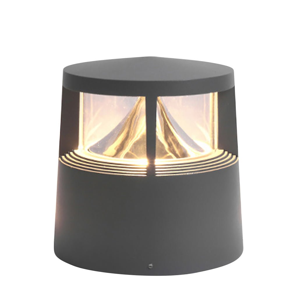 LED Outdoor Post Light - Aluminum & PC - Sand Gray Finish