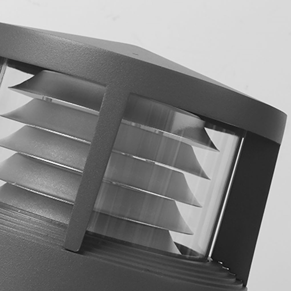 LED Outdoor Post Light - Aluminum & PC - Sand Gray Finish