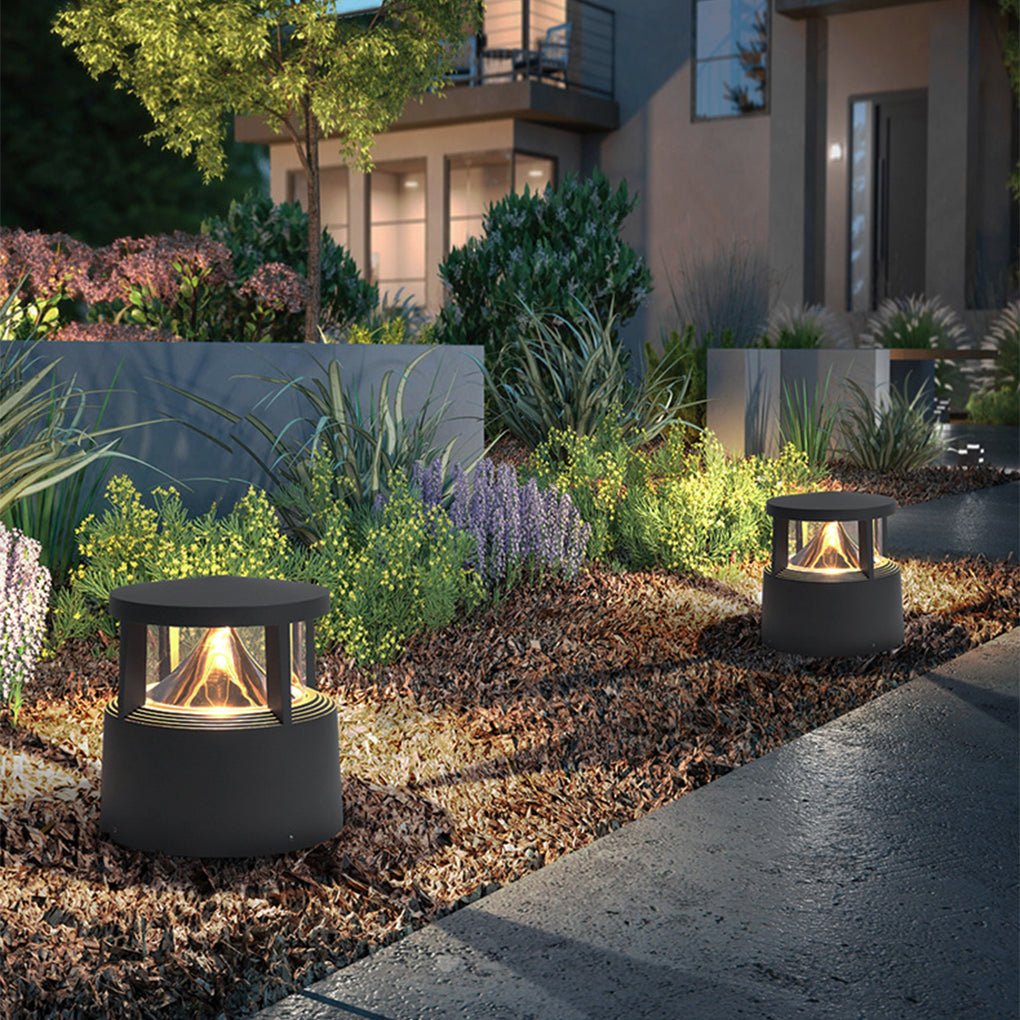 LED Outdoor Post Light - Aluminum & PC - Sand Gray Finish