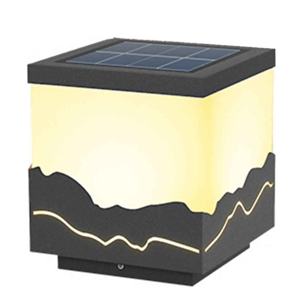 Solar Mountain Peak Post Light Waterproof LED Outdoor Landscape