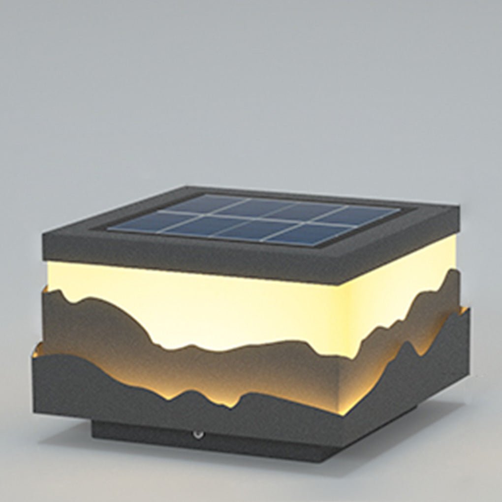 Solar Mountain Peak Post Light Waterproof LED Outdoor Landscape