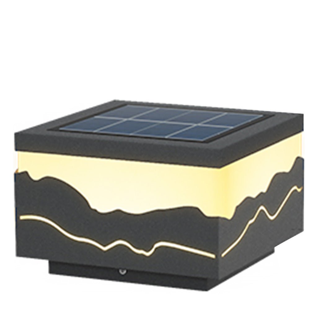 Solar Mountain Peak Post Light Waterproof LED Outdoor Landscape
