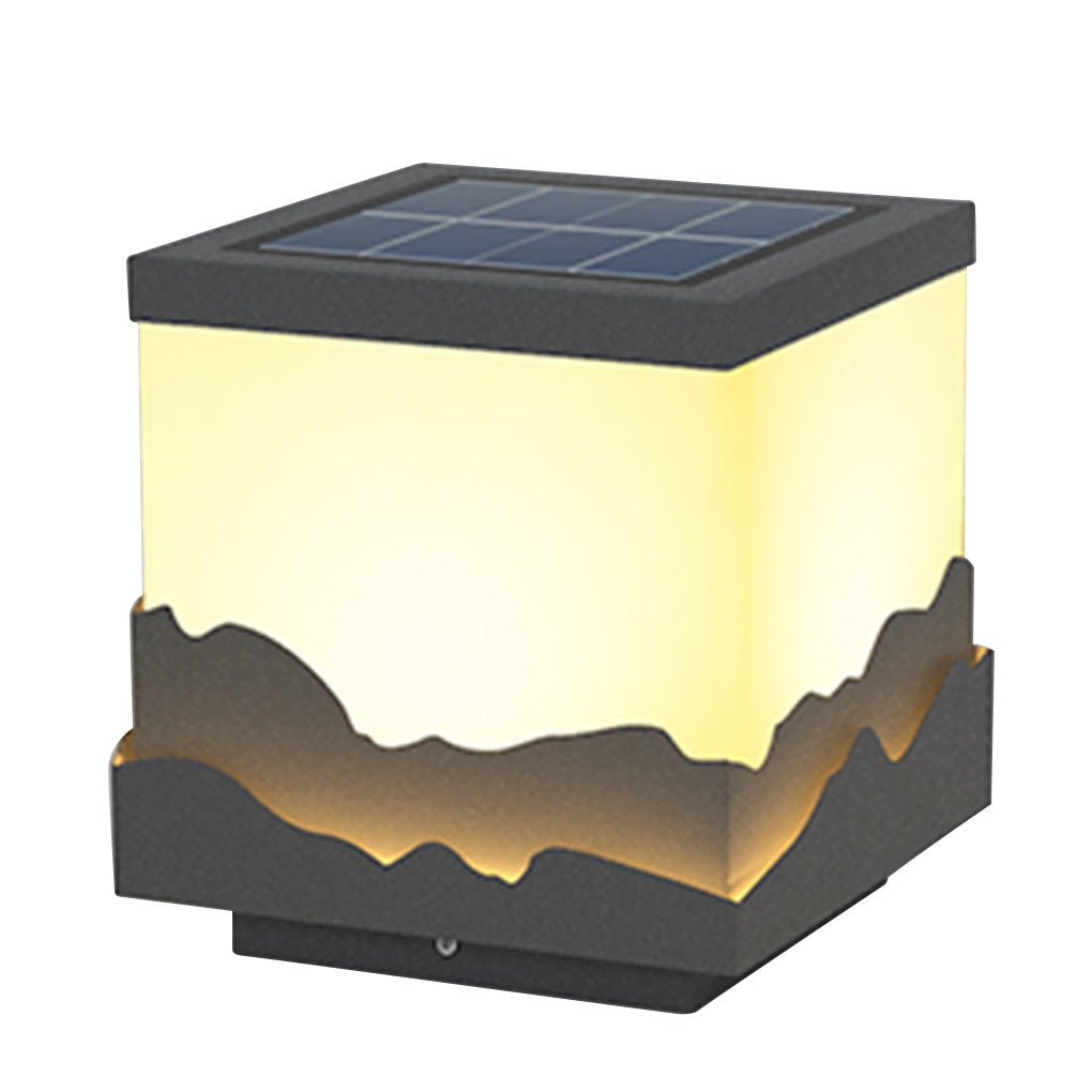 Solar Mountain Peak Post Light Waterproof LED Outdoor Landscape