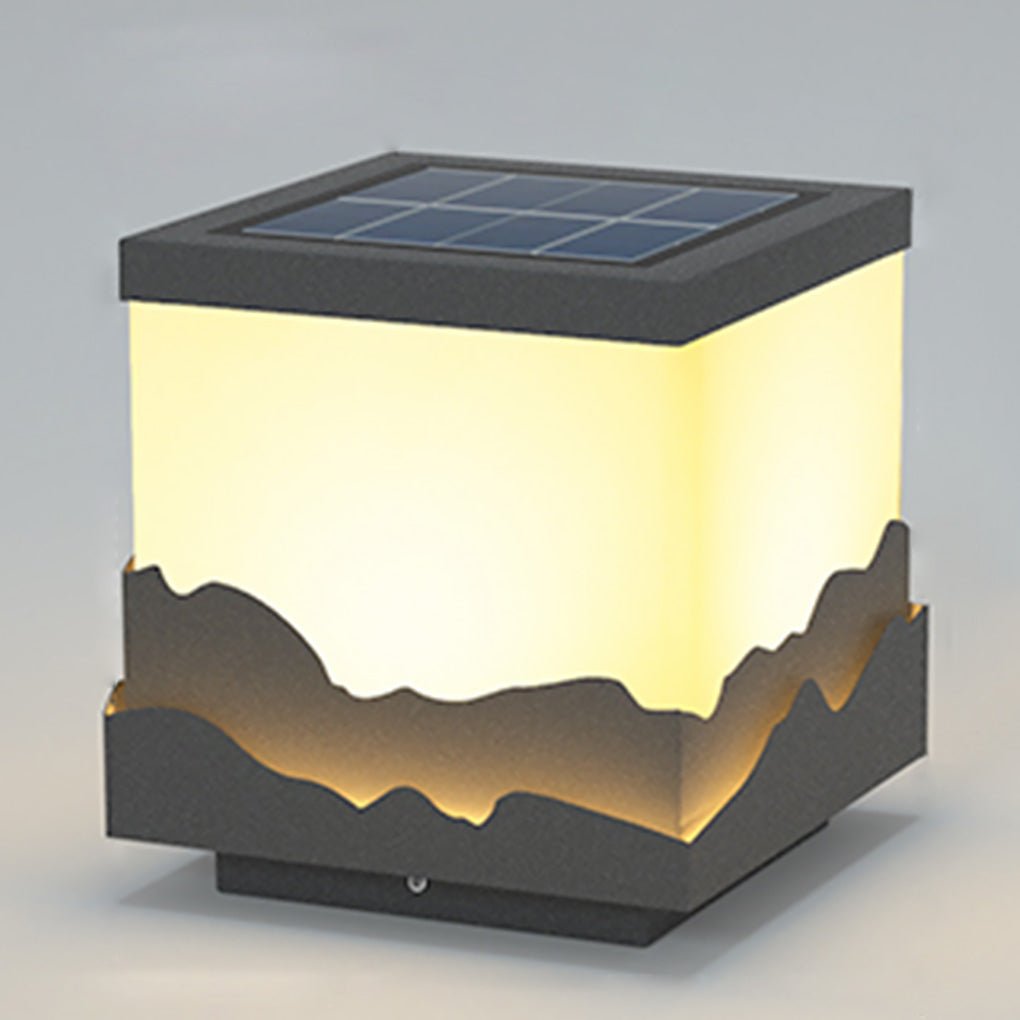 Solar Mountain Peak Post Light Waterproof LED Outdoor Landscape