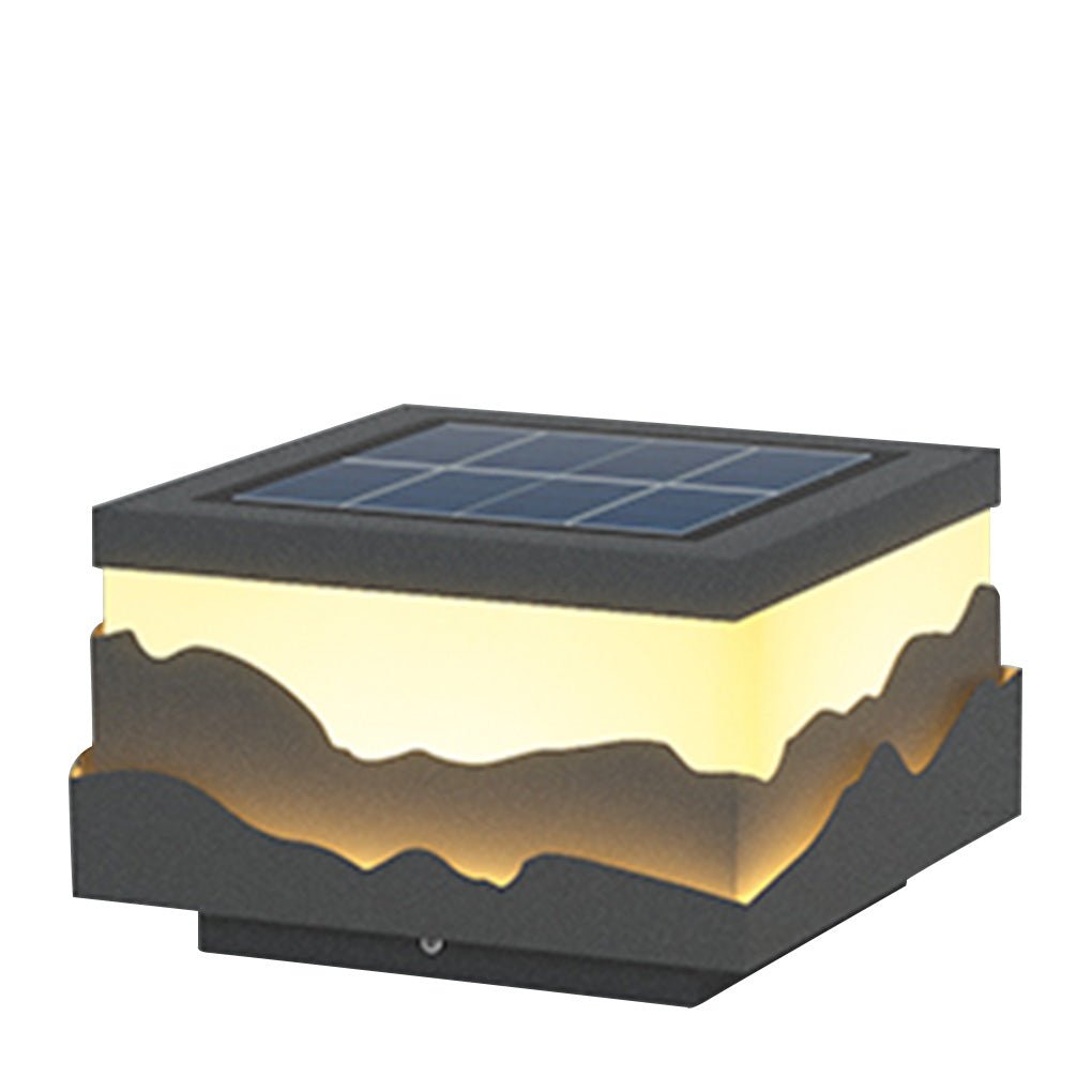 Solar Mountain Peak Post Light Waterproof LED Outdoor Landscape