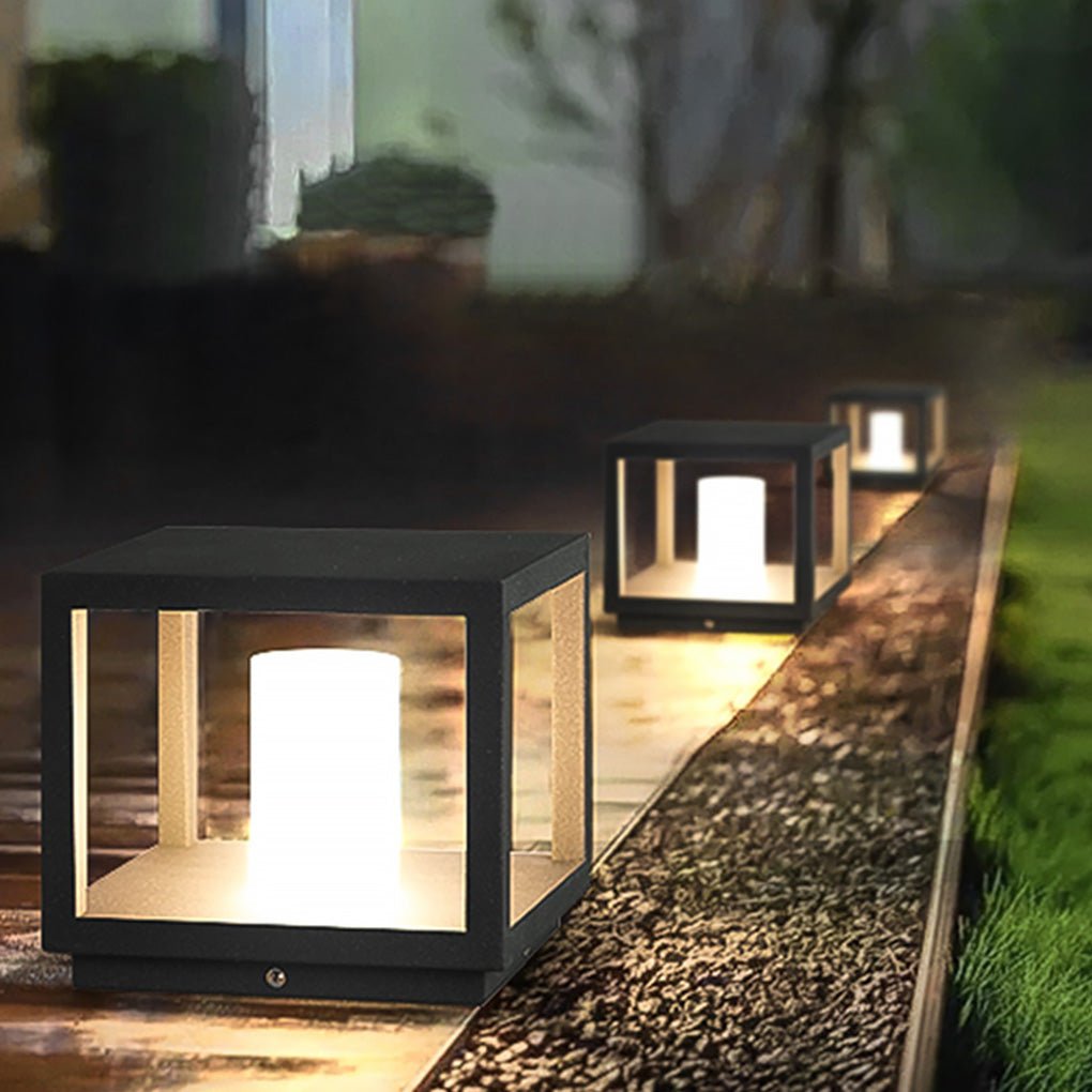 Solar LED Outdoor Post Light – Aluminum & Acrylic Landscape Lamp