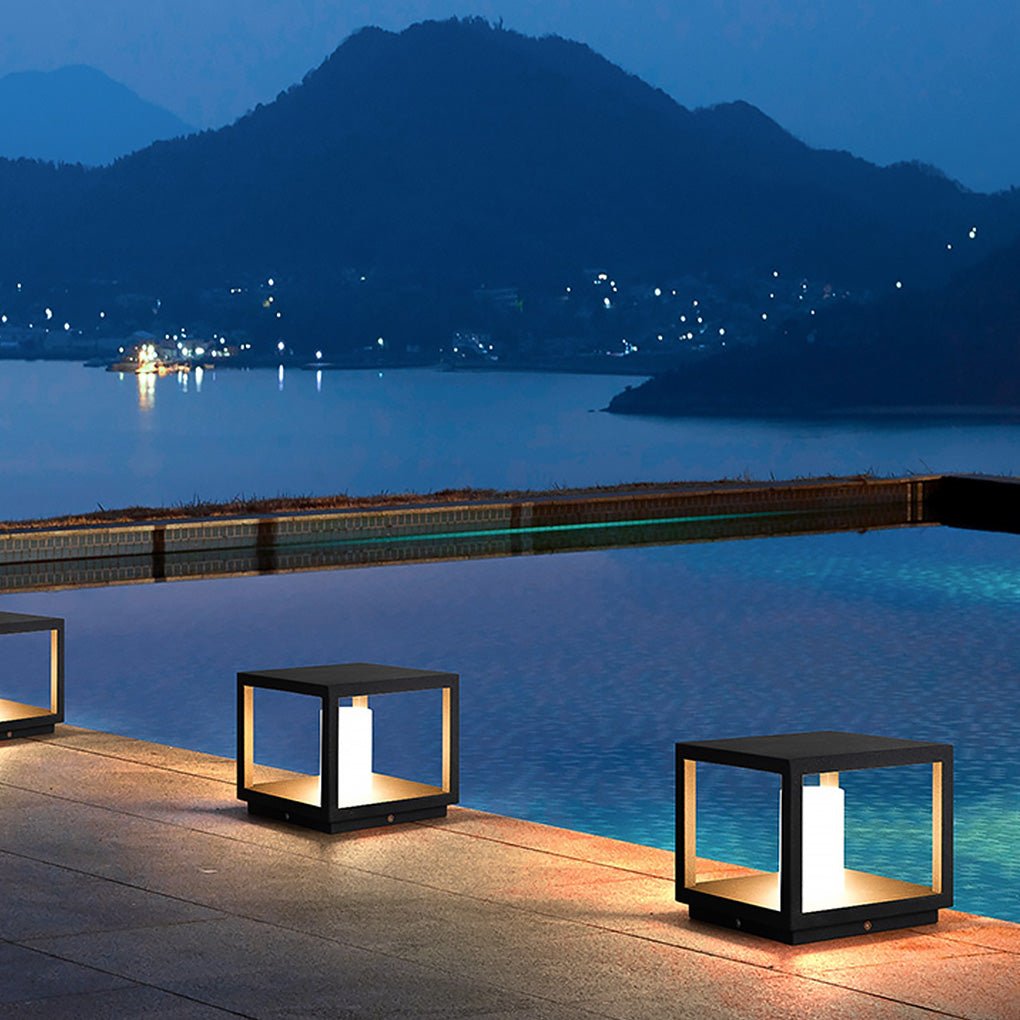 Solar LED Outdoor Post Light – Aluminum & Acrylic Landscape Lamp