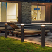 Modern Cylinder Bollard LED Garden Light Aluminum Landscape Path