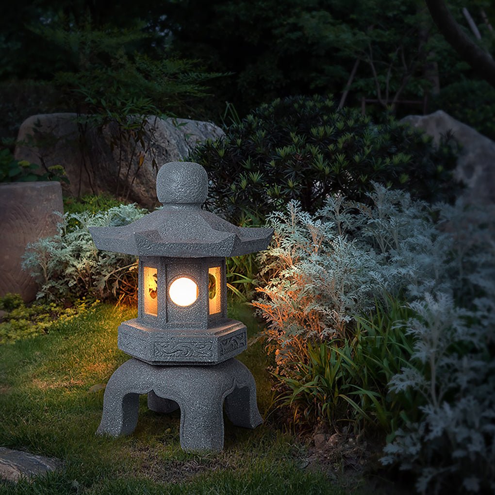 Rustic Tower Garden Light with Warm LED for Outdoor Pathways