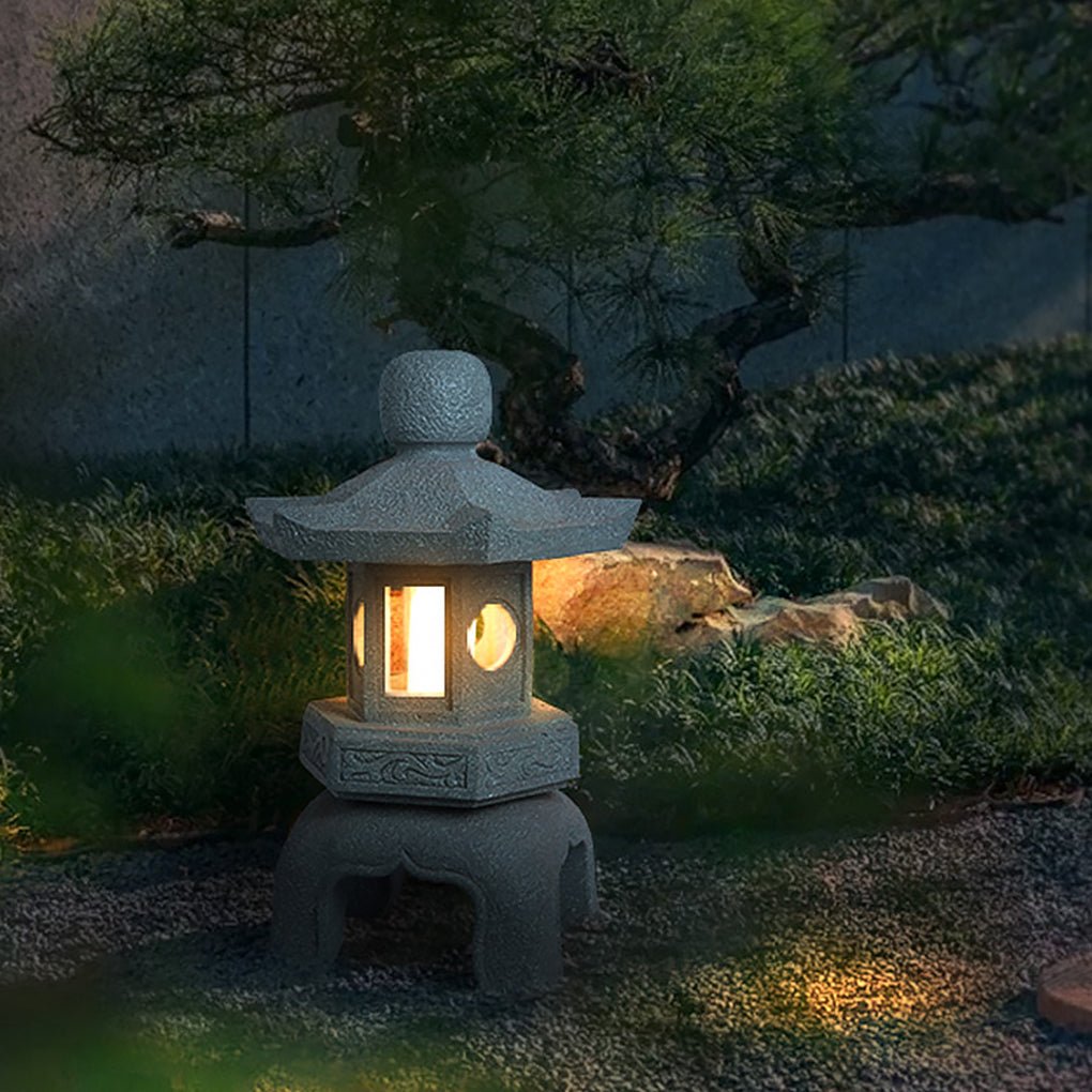 Rustic Tower Garden Light with Warm LED for Outdoor Pathways