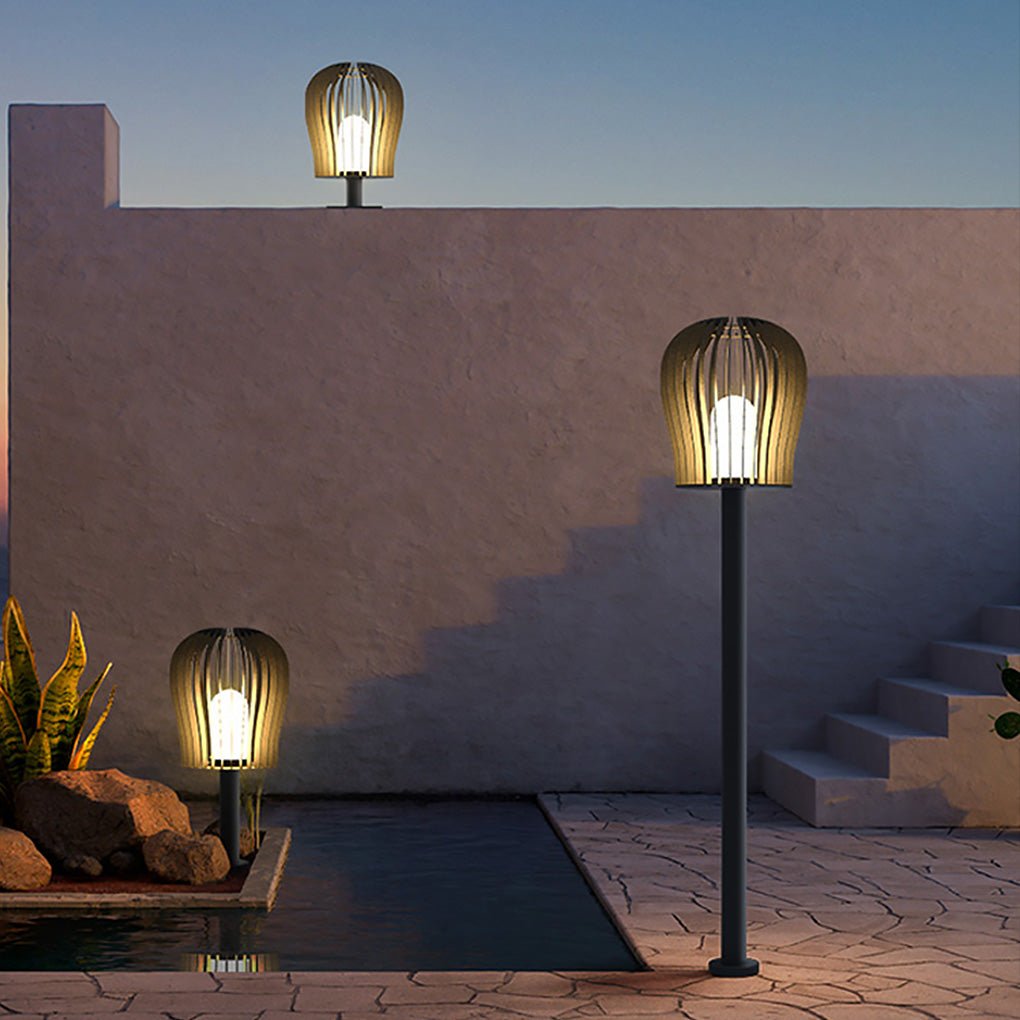 Waterproof LED Garden Post Lamp Cage Design Outdoor Lighting