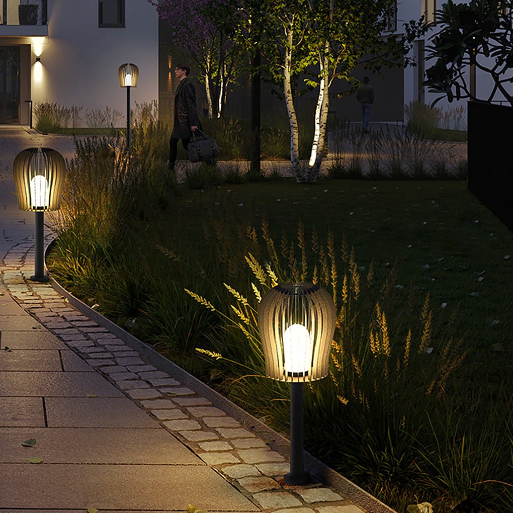 Waterproof LED Garden Post Lamp Cage Design Outdoor Lighting