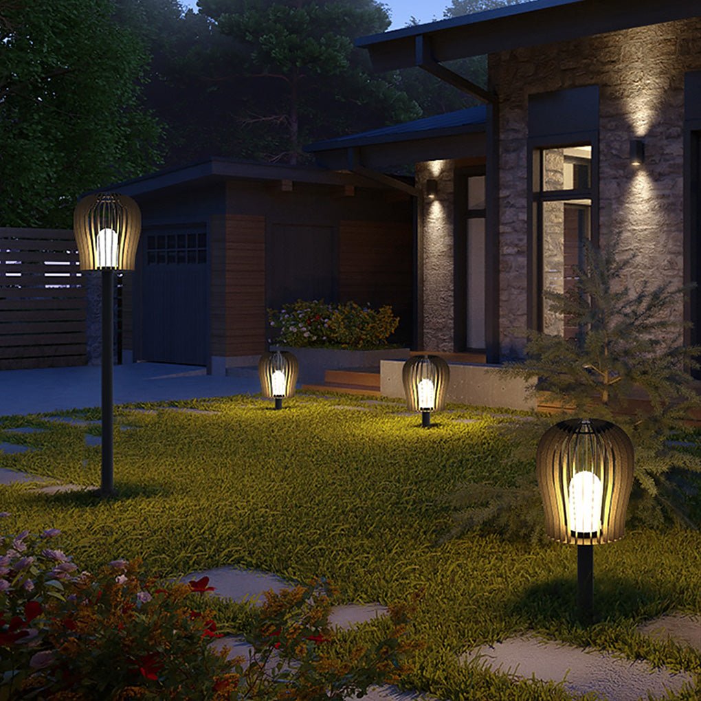 Waterproof LED Garden Post Lamp Cage Design Outdoor Lighting