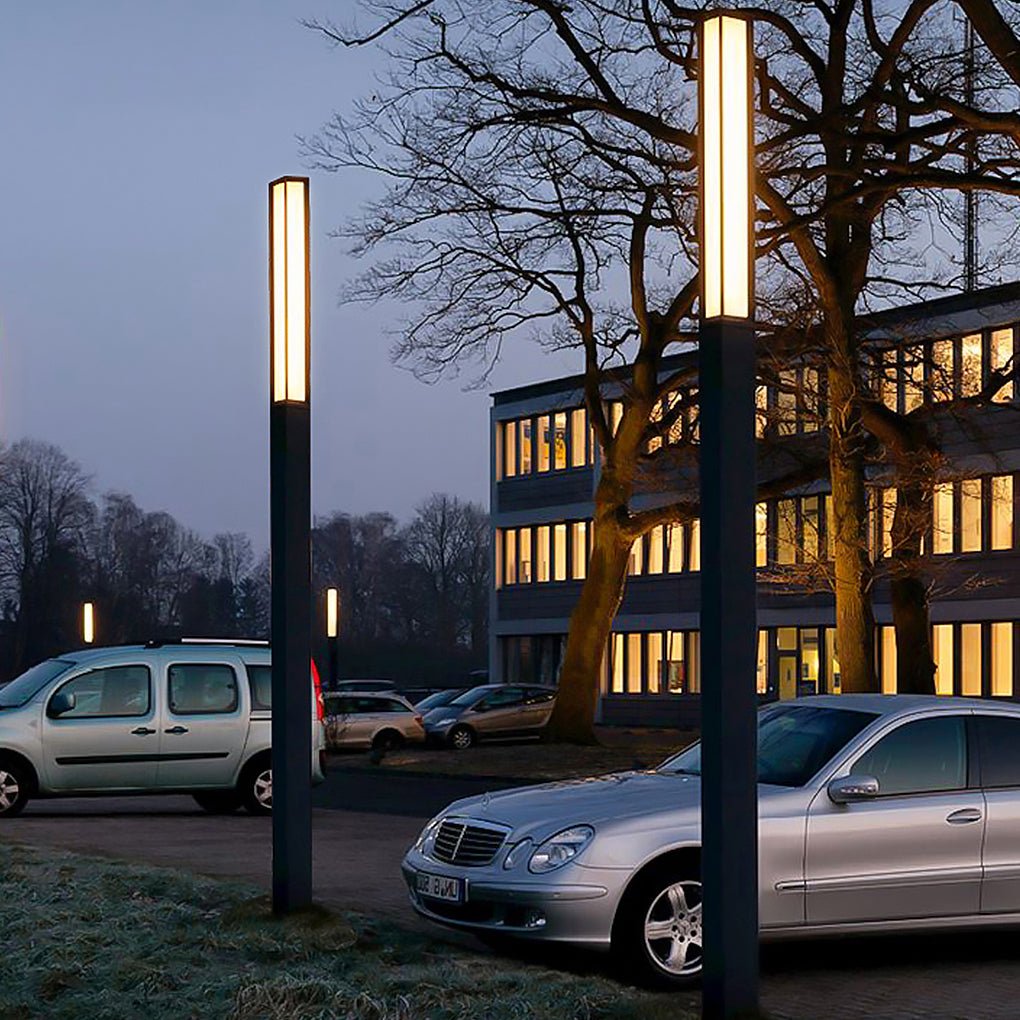 Modern LED Bollard Light Sleek Weatherproof Path Landscape Lighting