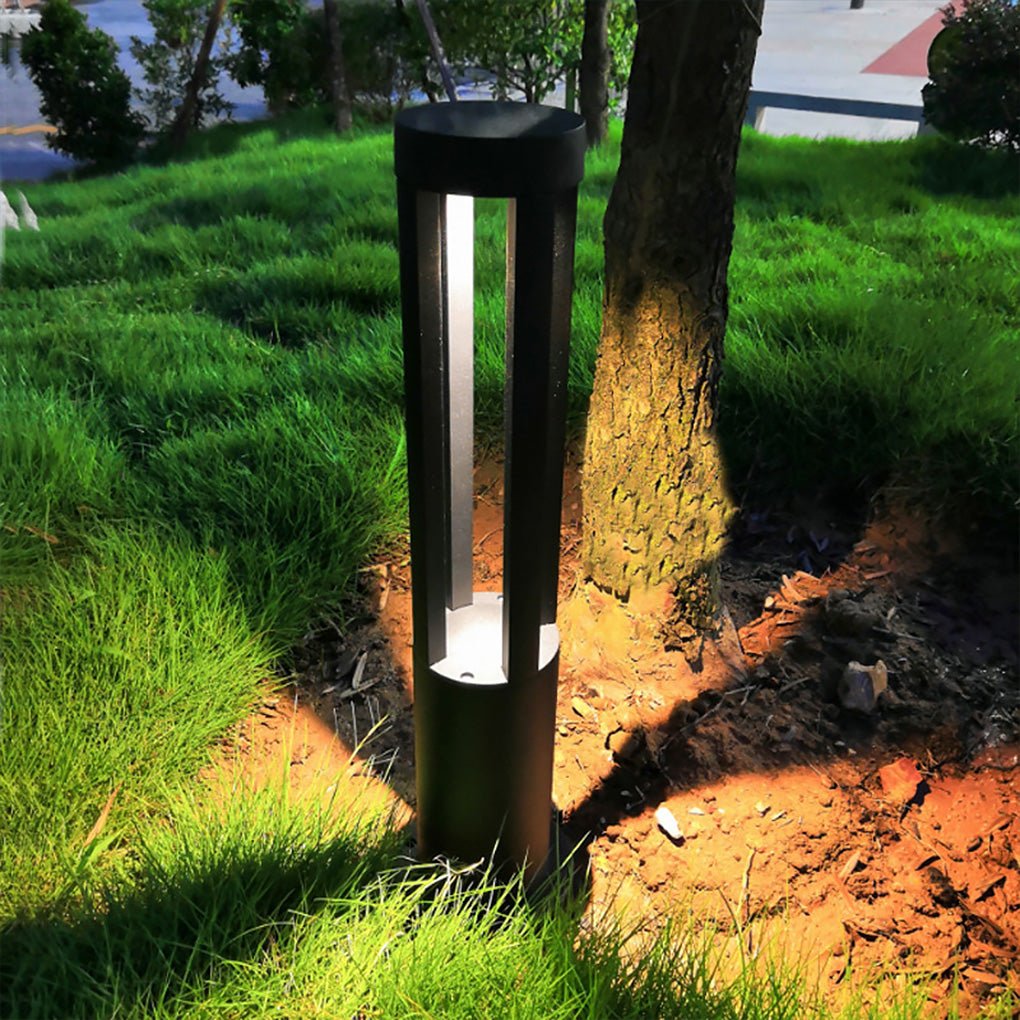 Four-Emitting Black Aluminum Outdoor LED Pathway Bollard Light