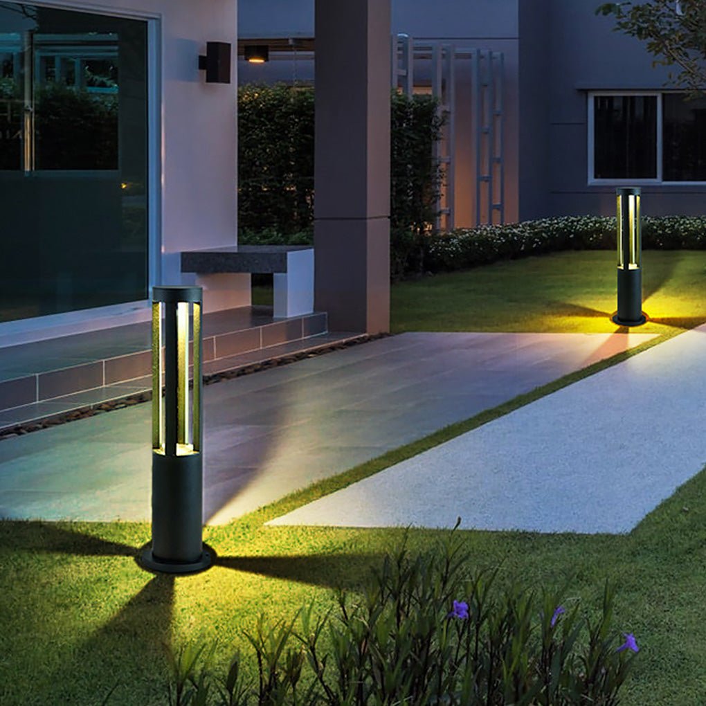 Four-Emitting Black Aluminum Outdoor LED Pathway Bollard Light