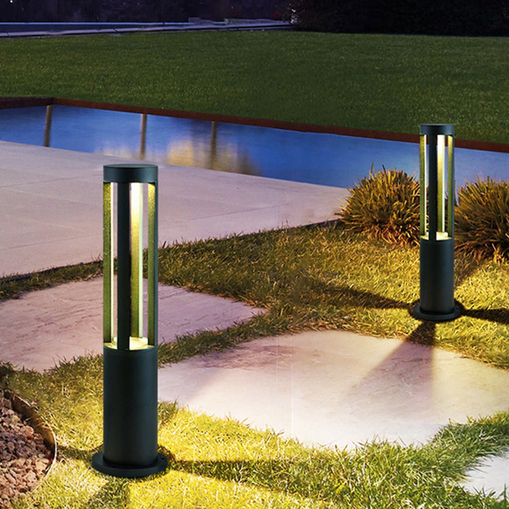 Four-Emitting Black Aluminum Outdoor LED Pathway Bollard Light