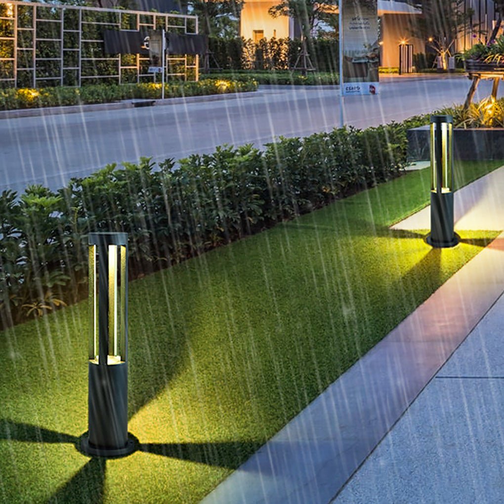 Four-Emitting Black Aluminum Outdoor LED Pathway Bollard Light