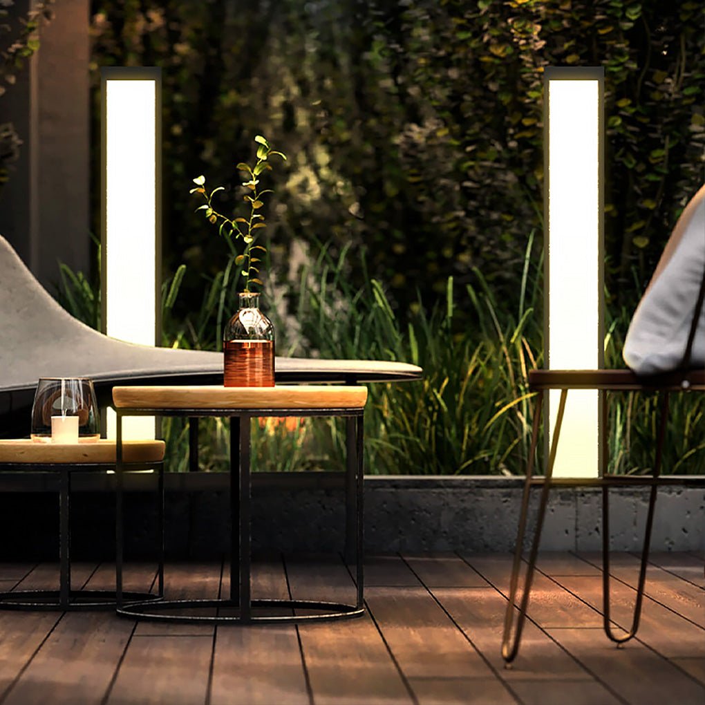 Solar Bollard Light Waterproof Aluminum Outdoor Landscape Lighting