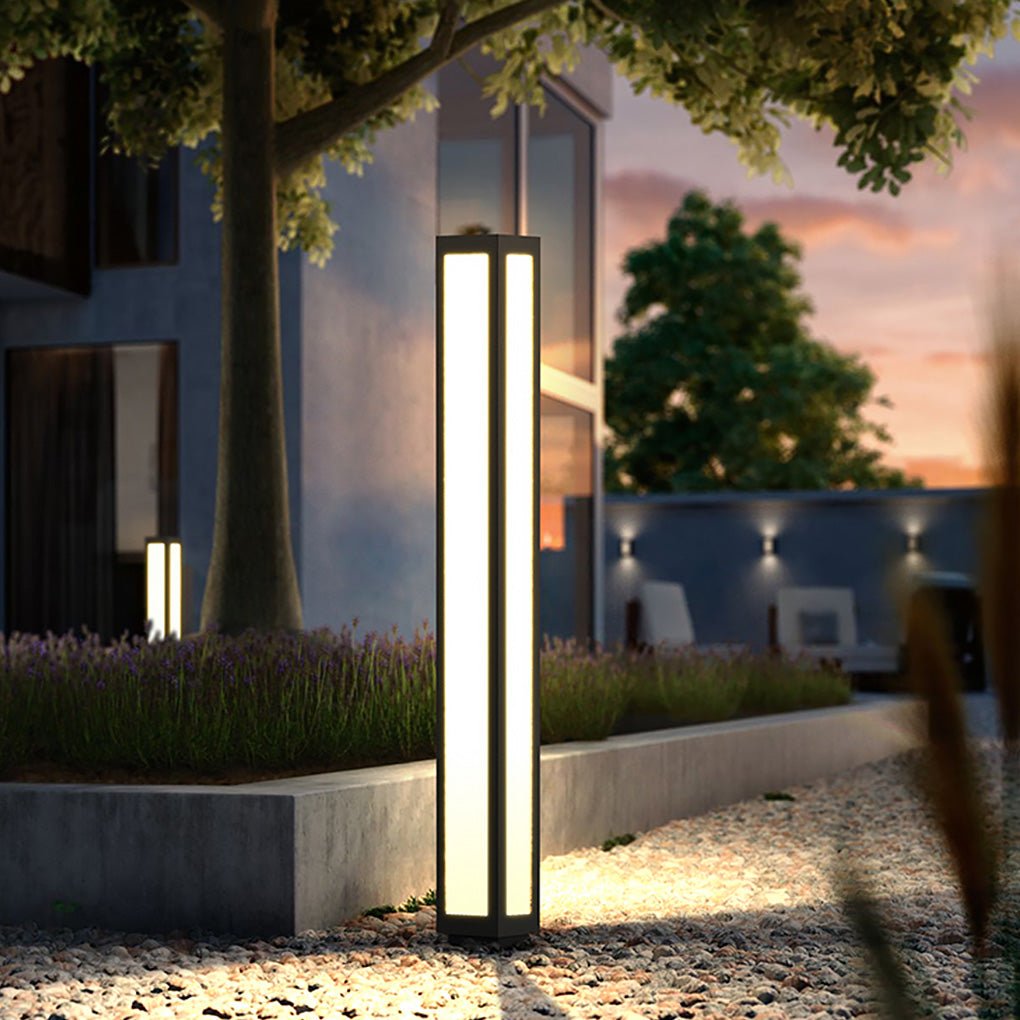 Solar Bollard Light Waterproof Aluminum Outdoor Landscape Lighting