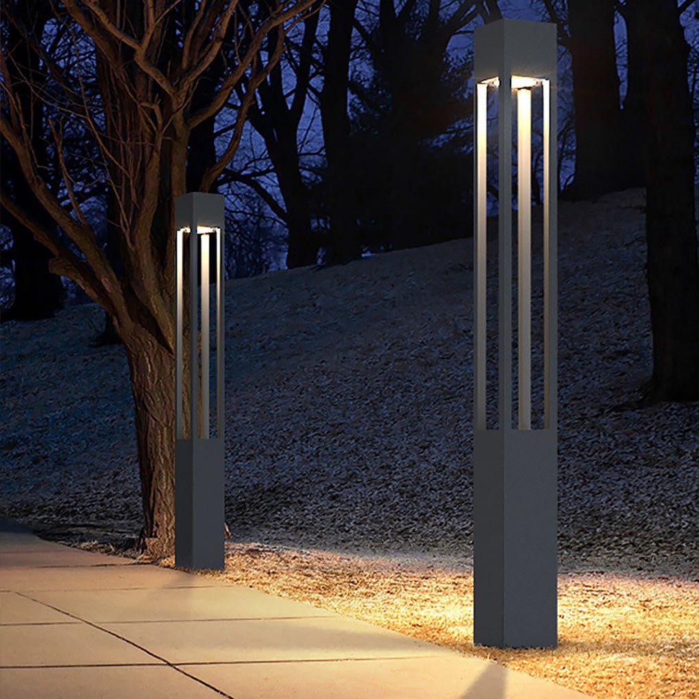 Solar Bollard Light Waterproof Aluminum Outdoor Landscape Lighting