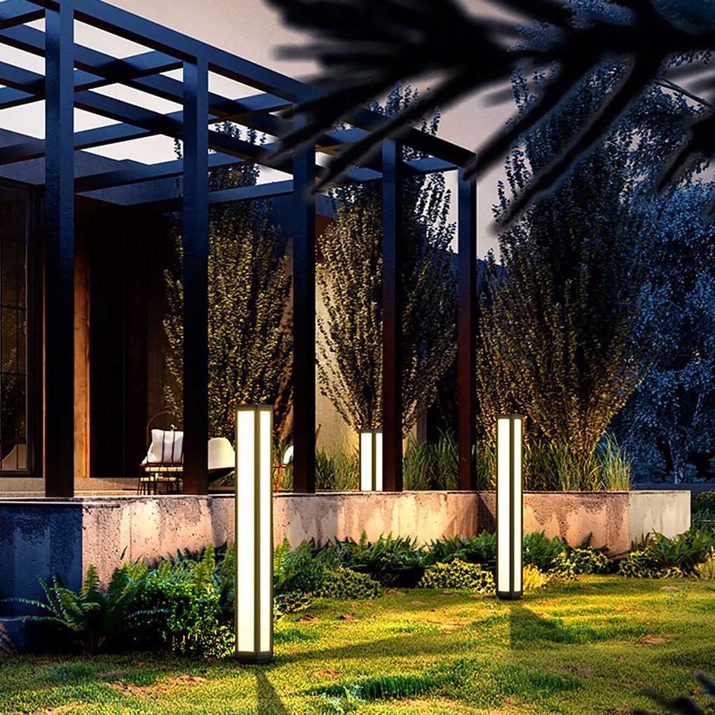 Solar Bollard Light Waterproof Aluminum Outdoor Landscape Lighting