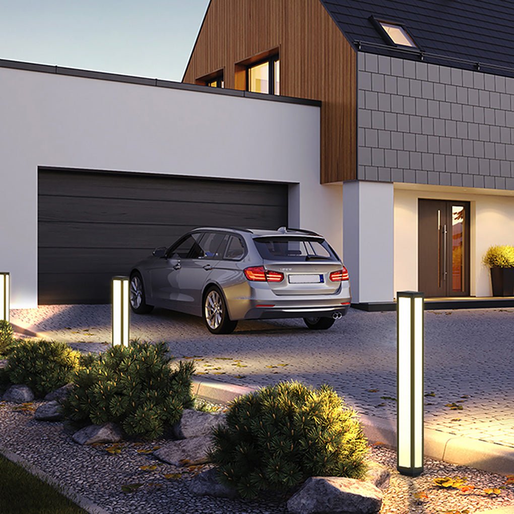 Solar Bollard Light Waterproof Aluminum Outdoor Landscape Lighting