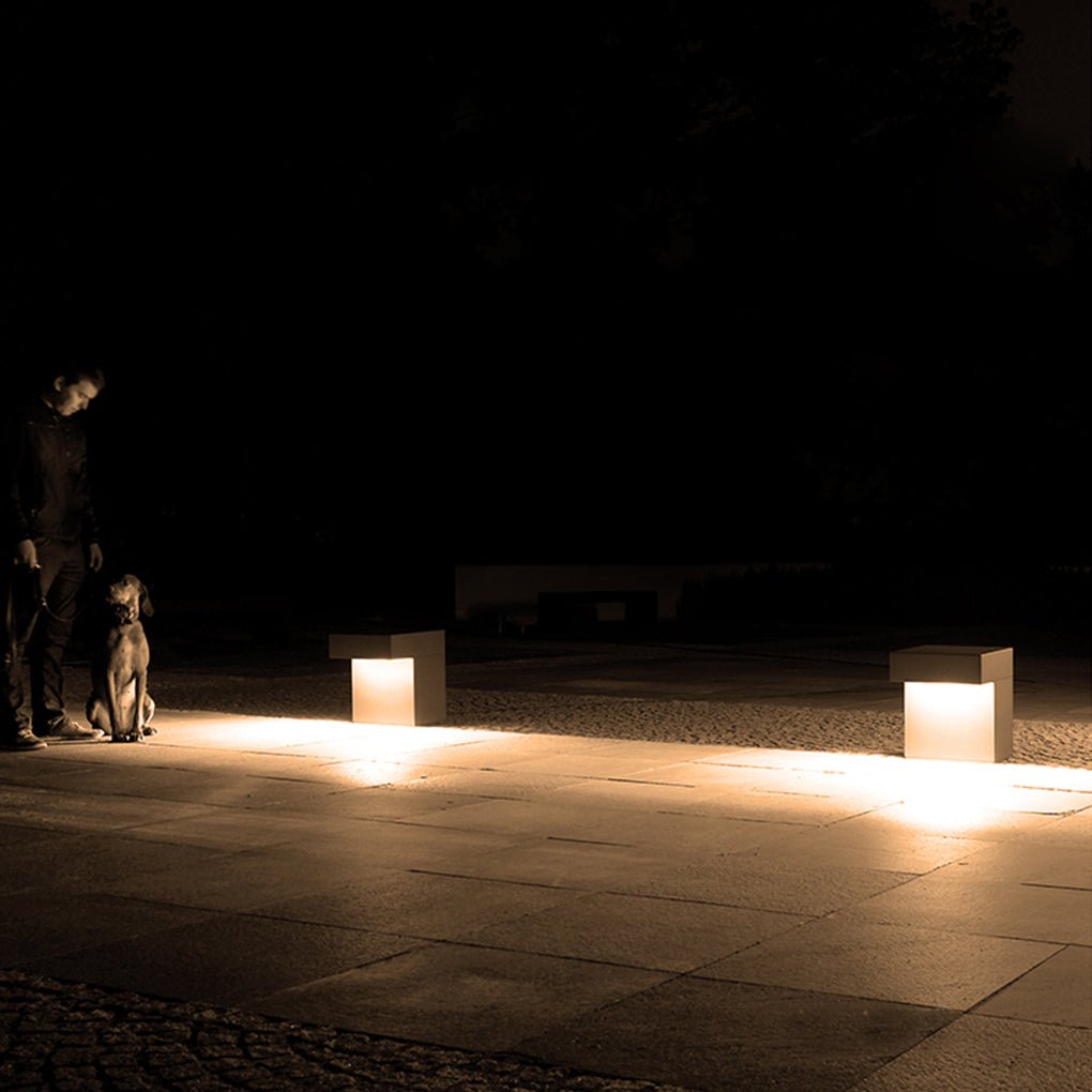 Modern Minimalist LED Outdoor Path Lamp in Gray Hardware