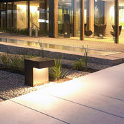 Modern Minimalist LED Outdoor Path Lamp in Gray Hardware
