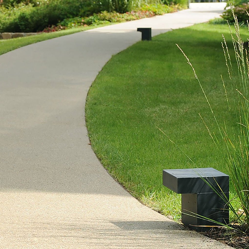 Modern Minimalist LED Outdoor Path Lamp in Gray Hardware