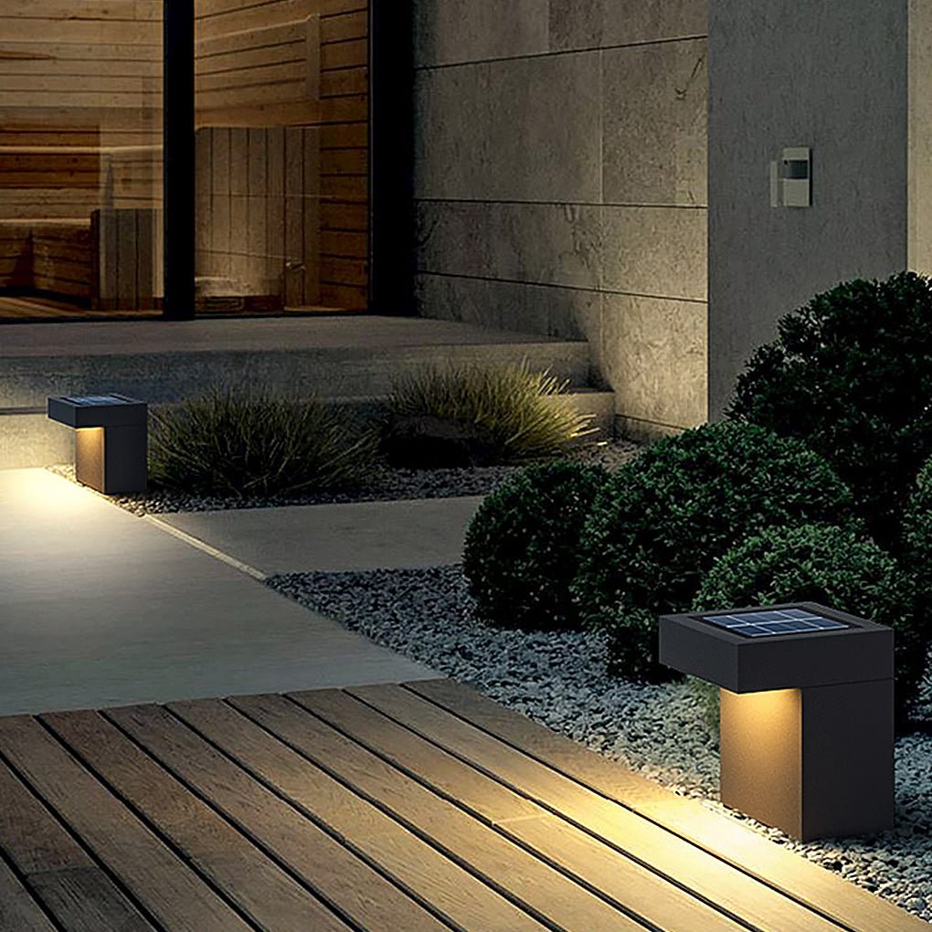 Modern Minimalist LED Outdoor Path Lamp in Gray Hardware