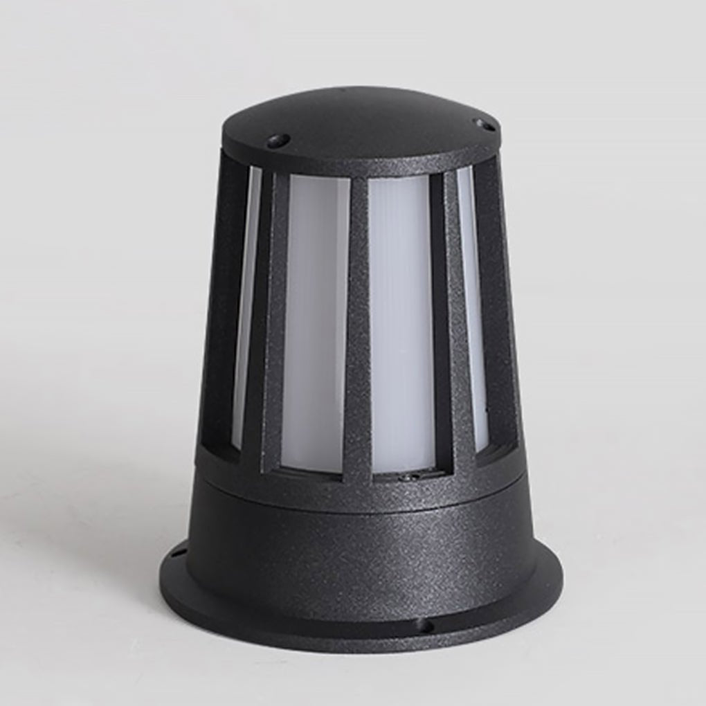 Industrial Aluminum Outdoor Post Light with Glass Shade