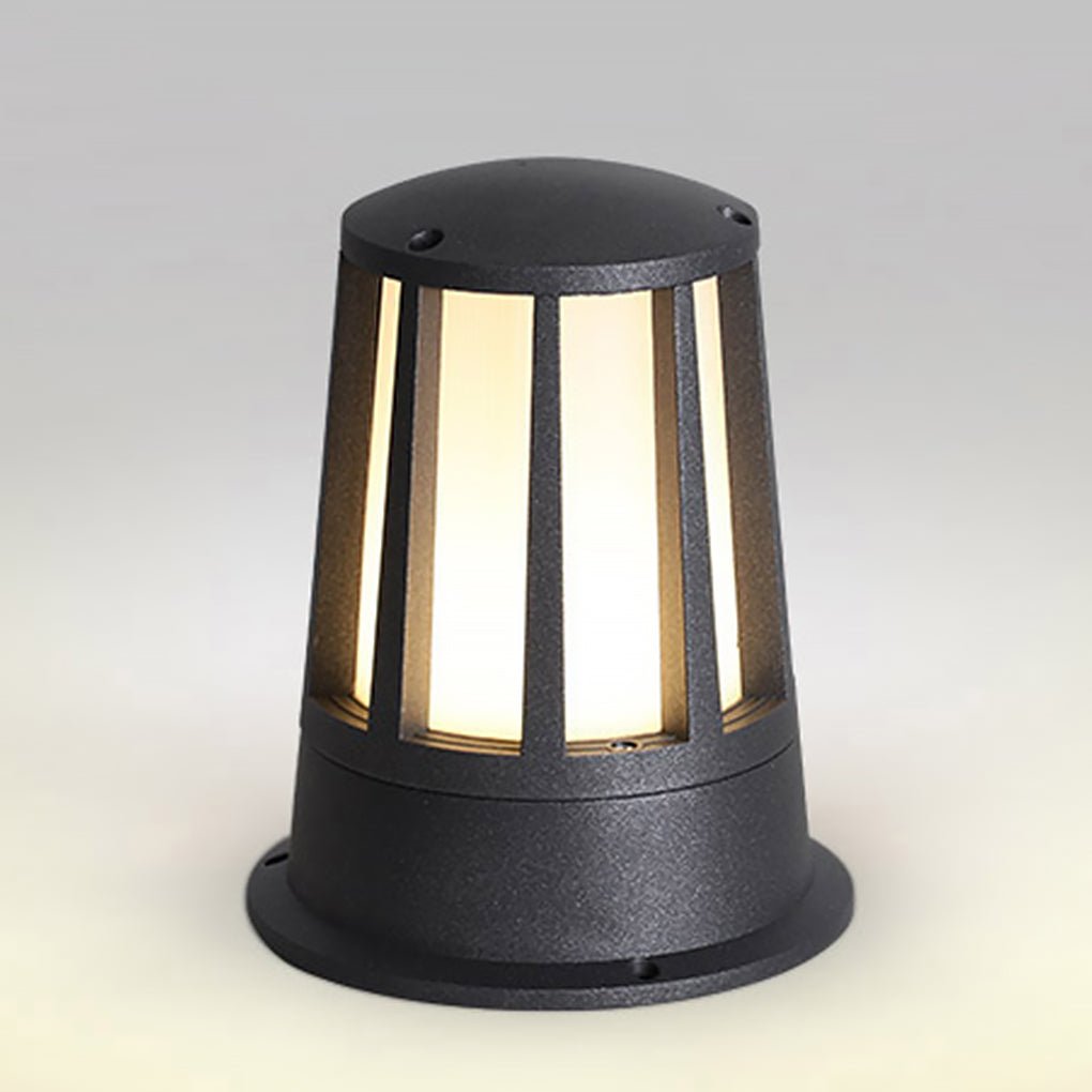 Industrial Aluminum Outdoor Post Light with Glass Shade
