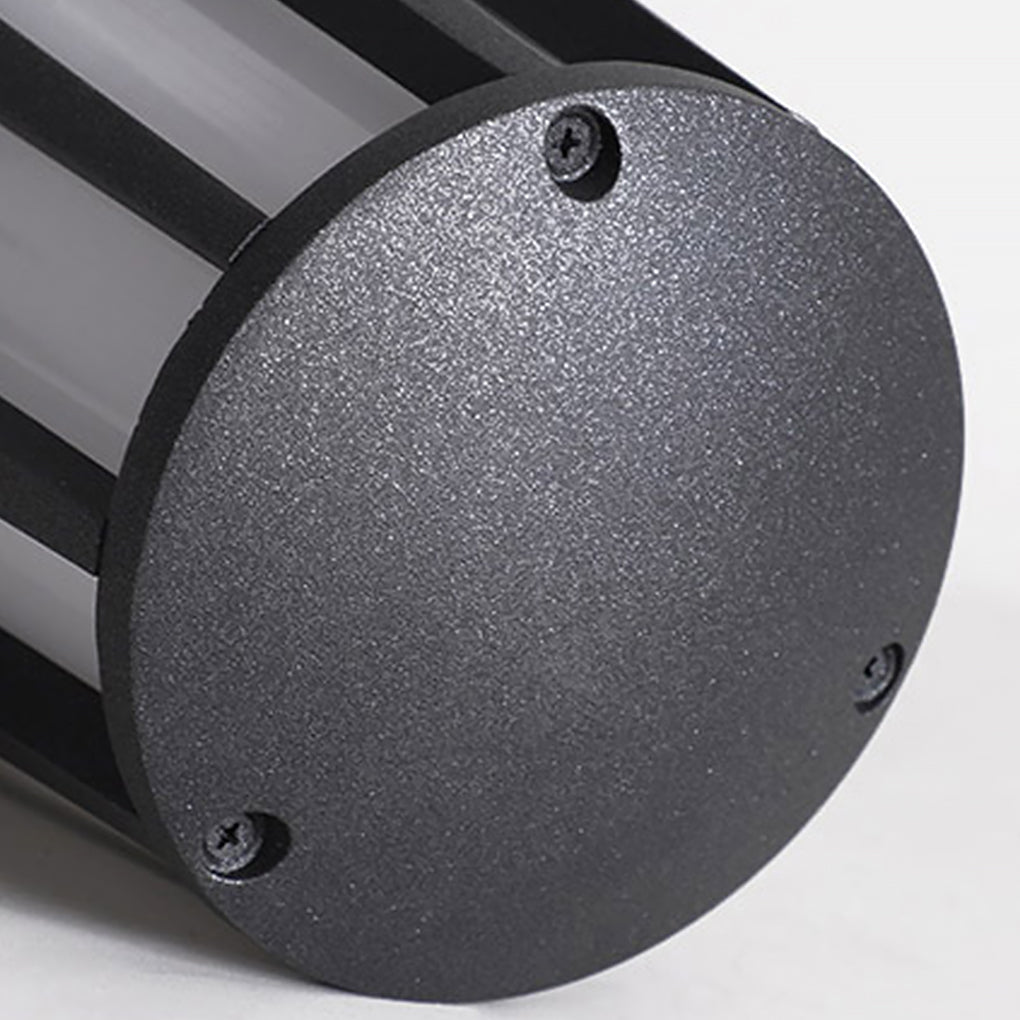 Industrial Aluminum Outdoor Post Light with Glass Shade