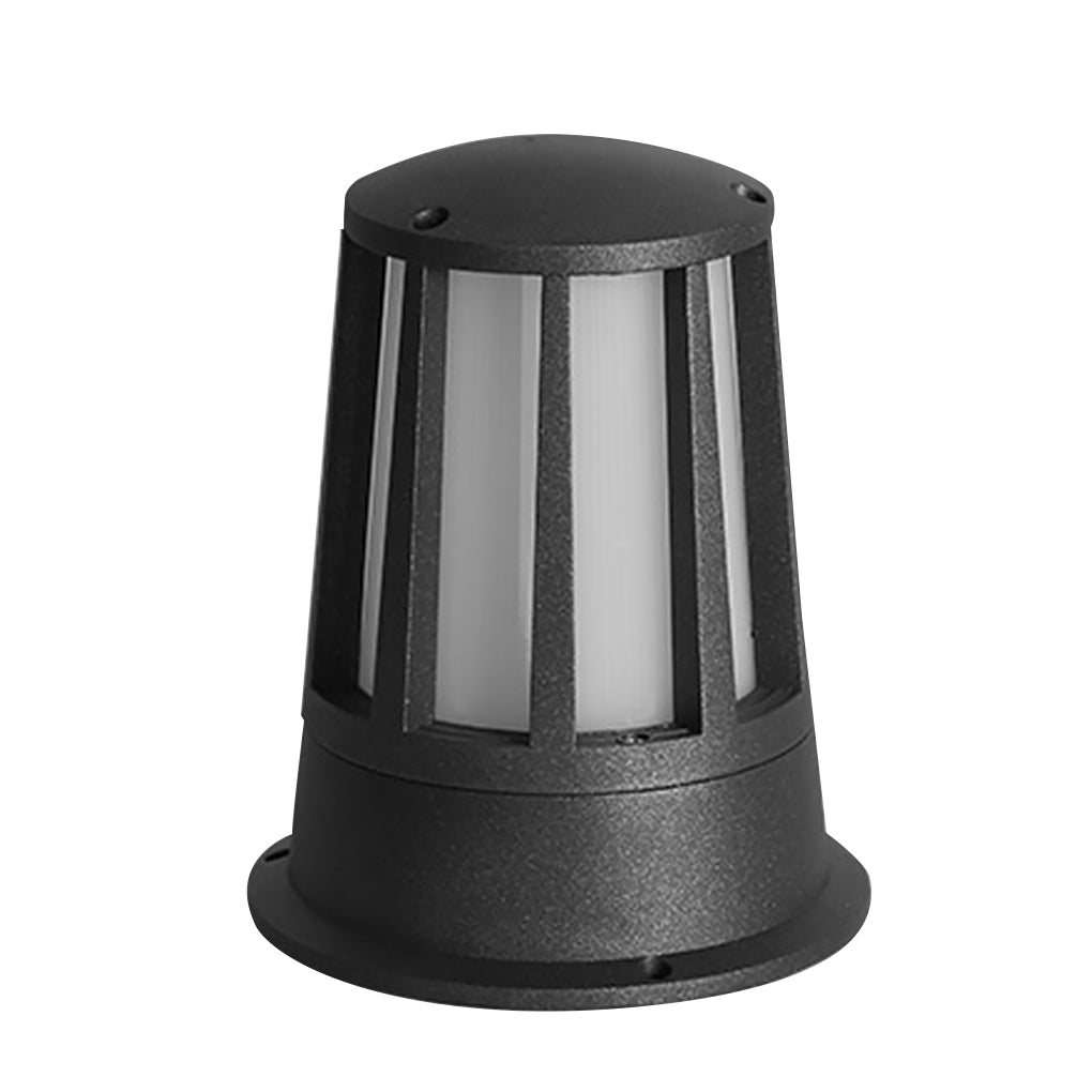 Industrial Aluminum Outdoor Post Light with Glass Shade