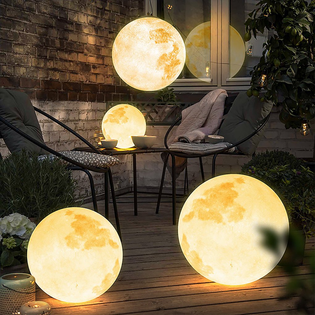 Outdoor Moon Textured Pendant Light Waterproof Resin Chandelier